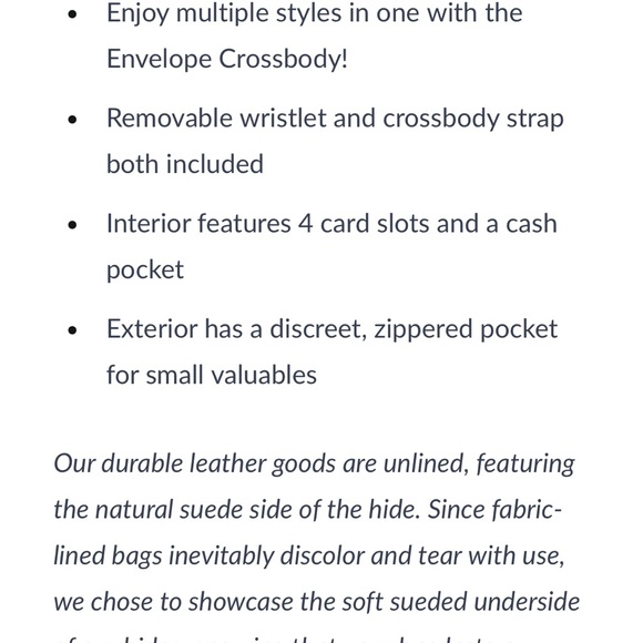 PORTLAND LEATHER GOODS Envelope Convertible Crossbody Honey - Picture 7 of 8